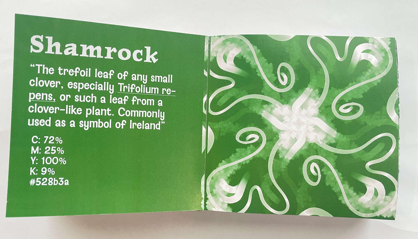 Green page spread