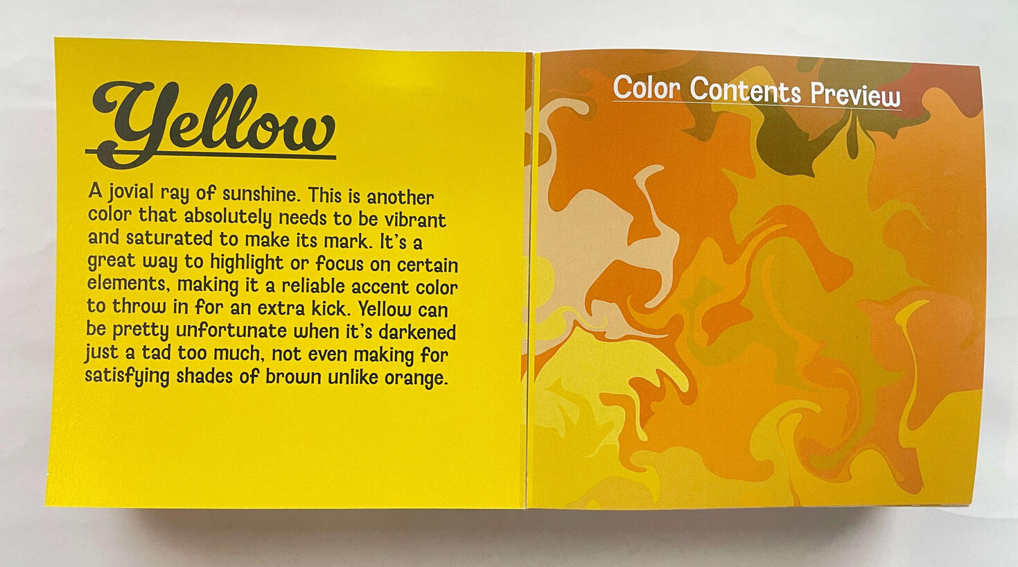 Yellow chapter introduction spread