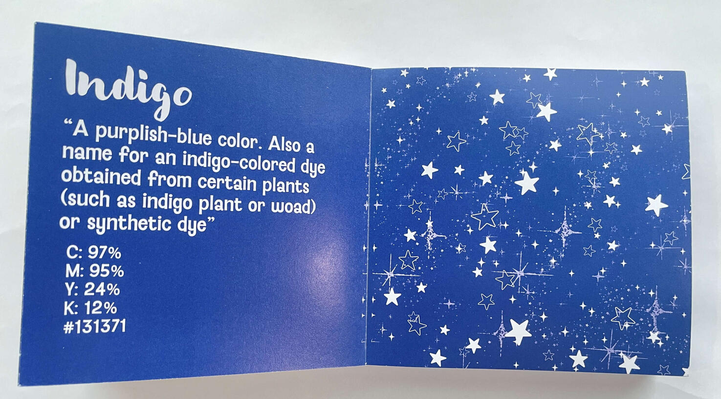 Blue page spread
